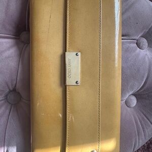 Jimmy Choo Tan Patent Leather Envelope Clutch